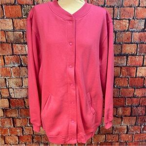 Blair‎ Vibrant Pink Snap Front Fleece Jacket